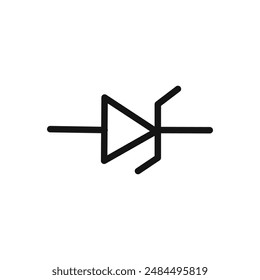 Icono de diodo Zener signo de Vector lineal