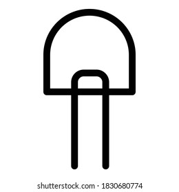 Zener diode icon. Outline zener diode vector icon for web design isolated on white background