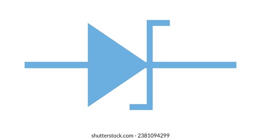 Zener diode symbol vector. physics resources for teachers and students.