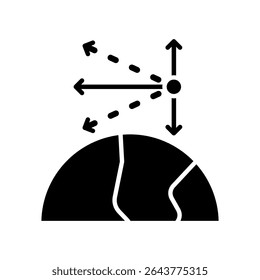 Ilustração do vetor de glifos de ícones do zênite