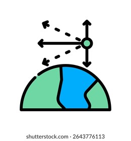Ícone zênite de ilustração de vetor de cor linear