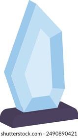 Zenith or Peak Shaped Icy Trophy  isometric concept, Elegant Summit runner up Awards vector icon design, token of recognition symbol, Expression of gratitude sign, distinctive insignia illustration