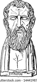 Zeno of Cyprus, vintage illustration