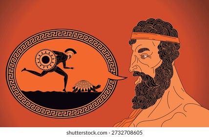 Zenón de Elea explicando la paradoja de Aquiles y la tortuga