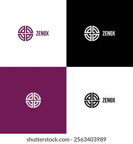 Zenox Circular Minimal Logo Design with Modern and Stylish Concept

