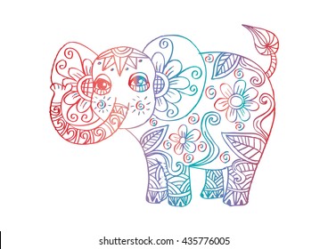  Zentagle illustration of an elephant. 