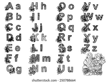 Zentangle Alphabet Images, Stock Photos & Vectors | Shutterstock