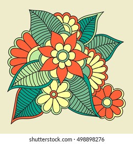 Zentangle abstract Doodle flower. Vector illustration