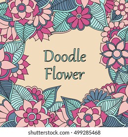 Zentangle abstract Doodle flower. Vector illustration