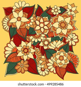 Zentangle abstract Doodle flower. Vector illustration