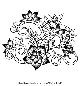 Zentangle abstract Doodle flowers. Vector illustration 