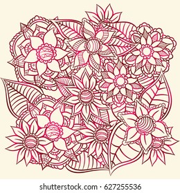 Zentangle abstract Doodle flowers. Vector illustration 