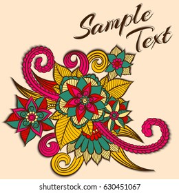Zentangle abstract Doodle flowers. Vector illustration 