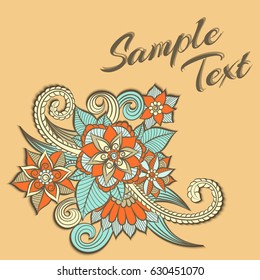 Zentangle abstract Doodle flowers. Vector illustration 