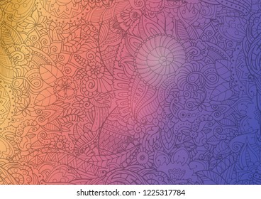 Zentangle abstract floral background