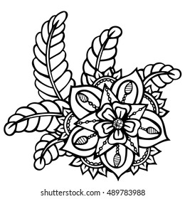 Zentangle abstract flower. 
