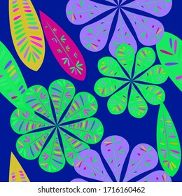 Zentangle abstract flower. Botanical seamless pattern.  Spring decoration. Vector illustration isolated. Abstract vector background. 