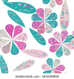 Zentangle abstract flower. Botanical seamless pattern.  Spring decoration. Vector illustration isolated. Abstract vector background. 