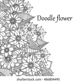 Zentangle abstract flower. Floral pattern can be used for wallpaper, pattern fills, web page background,surface textures. Vector illustration
