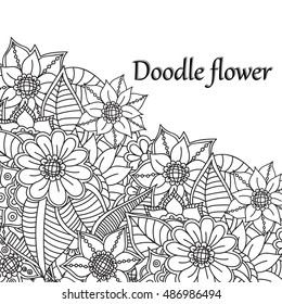 Zentangle abstract flower. Floral pattern can be used for wallpaper, pattern fills, web page background,surface textures. Vector illustration
