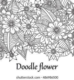 Zentangle abstract flower. Floral pattern can be used for wallpaper, pattern fills, web page background,surface textures. Vector illustration