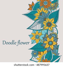 Zentangle abstract flower. Floral seamless pattern.Seamless pattern can be used for wallpaper, pattern fills, web page background,surface textures. Vector illustration