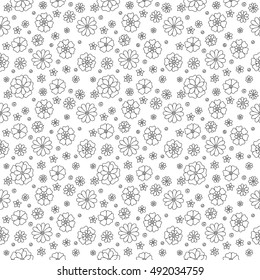 Zentangle abstract flower. Floral seamless pattern.Seamless pattern can be used for wallpaper, pattern fills, web page background,surface textures. Vector illustration