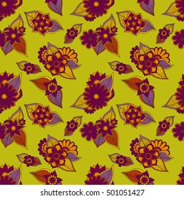 Zentangle abstract flower. Floral seamless pattern.Seamless pattern can be used for wallpaper, pattern fills, web page background,surface textures. Vector illustration