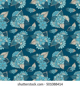 Zentangle abstract flower. Floral seamless pattern.Seamless pattern can be used for wallpaper, pattern fills, web page background,surface textures. Vector illustration