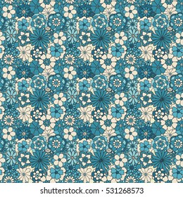 Zentangle abstract flower. Floral seamless pattern.Seamless pattern can be used for wallpaper, pattern fills, web page background,surface textures. Vector illustration