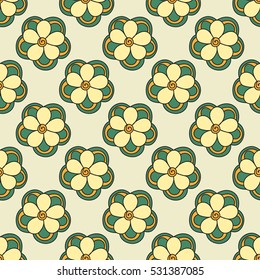 Zentangle abstract flower. Floral seamless pattern.Seamless pattern can be used for wallpaper, pattern fills, web page background,surface textures. Vector illustration