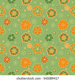 Zentangle abstract flower. Floral seamless pattern.Seamless pattern can be used for wallpaper, pattern fills, web page background,surface textures. Vector illustration