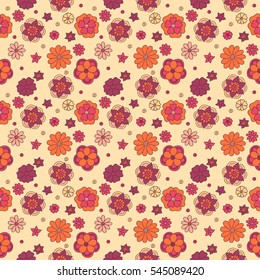 Zentangle abstract flower. Floral seamless pattern.Seamless pattern can be used for wallpaper, pattern fills, web page background,surface textures. Vector illustration