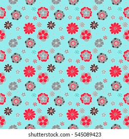 Zentangle abstract flower. Floral seamless pattern.Seamless pattern can be used for wallpaper, pattern fills, web page background,surface textures. Vector illustration