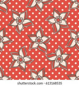 Zentangle abstract flower. Floral seamless pattern.Seamless pattern can be used for wallpaper, pattern fills, web page background,surface textures. Vector illustration