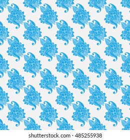 Zentangle abstract flower. Seamless pattern. Vector illustration 