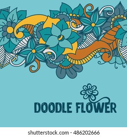 Zentangle abstract flower. Seamless pattern. Vector illustration 