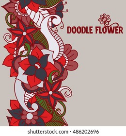 Zentangle abstract flower. Seamless pattern. Vector illustration 