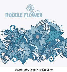 Zentangle abstract flower. Seamless pattern. Vector illustration 