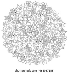 Zentangle abstract flower. Vector illustration