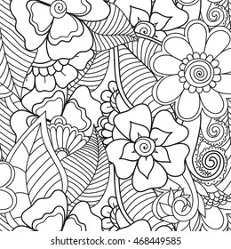 Zentangle abstract flower. Vector illustration