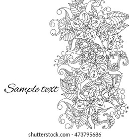 Zentangle abstract flower. Vector illustration