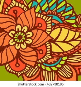 Zentangle abstract flower. Vector illustration