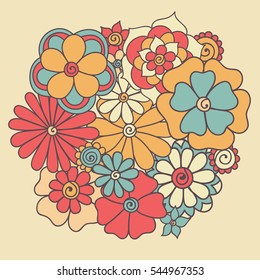 Zentangle abstract flower. Vector illustration