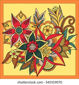 Zentangle abstract flower. Vector illustration