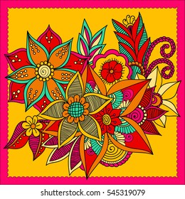 Zentangle abstract flower. Vector illustration