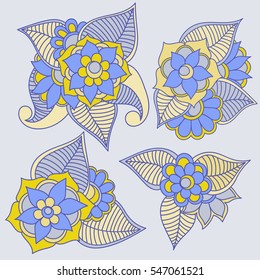 Zentangle abstract flower. Vector illustration