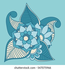 Zentangle abstract flower. Vector illustration