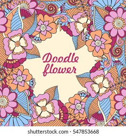 Zentangle abstract flower. Vector illustration