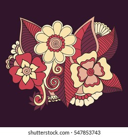 Zentangle abstract flower. Vector illustration